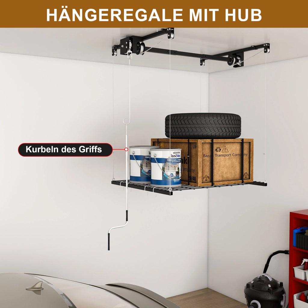 Scaffale da soffitto per garage ¨C Minimal ¨C Acciaio 120x120cm capacit¨¤ 113kg per altezze 3-3.6m