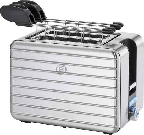 Toaster con Tostapinze - Multi Livelli di Temperatura - Toaster - Fessure Ampie - Toaster Retro - Croque Monsieur