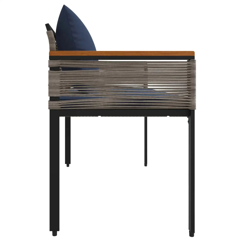 Panchina da esterno Grigio e Blu Navy 117 x 54 x 74.5 cm