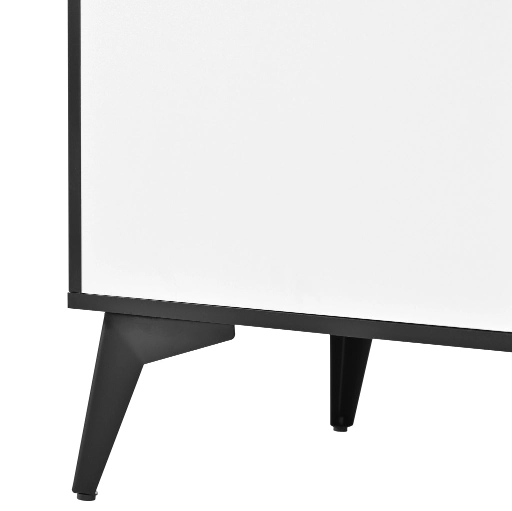 Credenza alta 120 cm con vetrina LED e portabicchieri