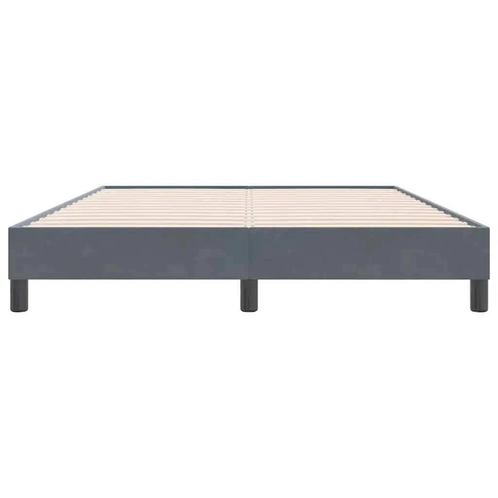 Letto a Molle senza Materasso Grigio Scuro 140x220 cm Velluto