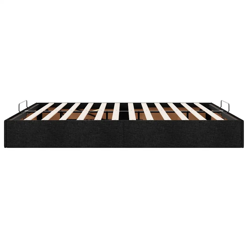 Struttura Letto Pouf senza Materasso Nero 160x200 cm in Tessuto 3310891