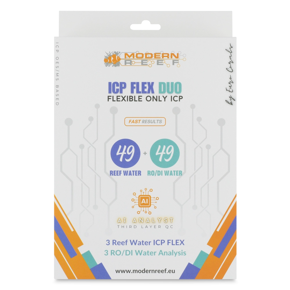 Modern Reef - ICP FLEX DUO 3-SET - multipack con 3 test ICP 49+49 parametri per acqua marina e RO/DI