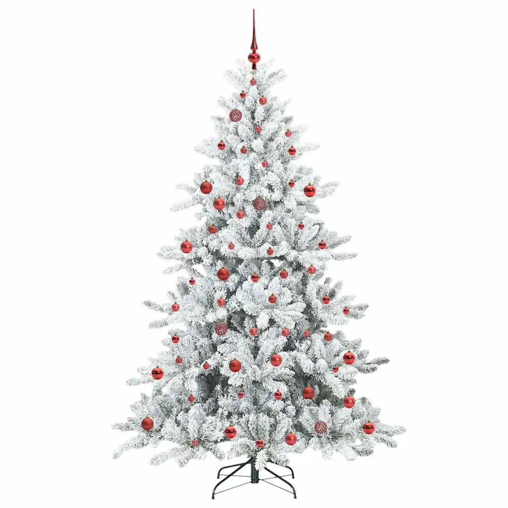 Albero di Natale Artificiale con Rami Pieghevoli Bianco 210 cm