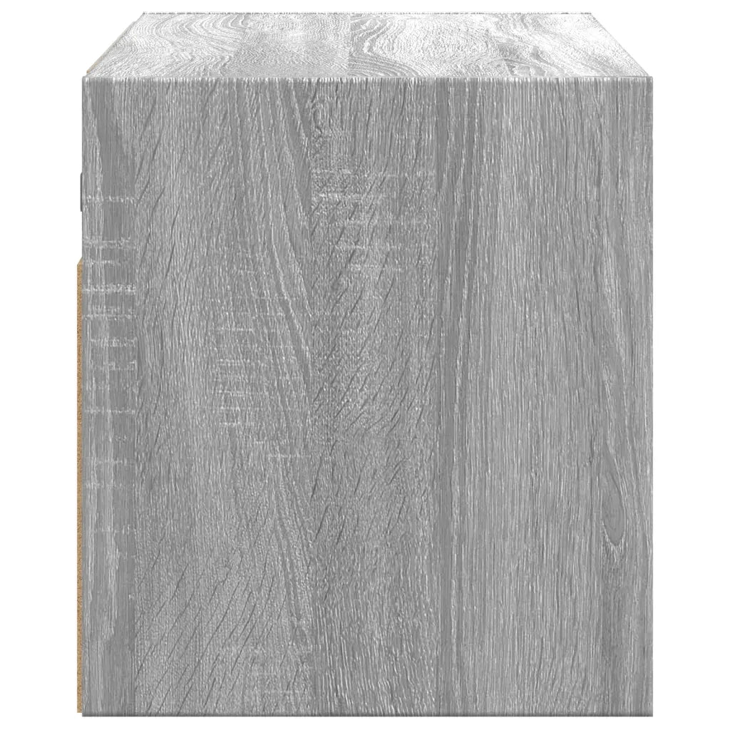 Mobile TV a Parete con Luci LED Grigio Sonoma 100x31x35 cm 852269
