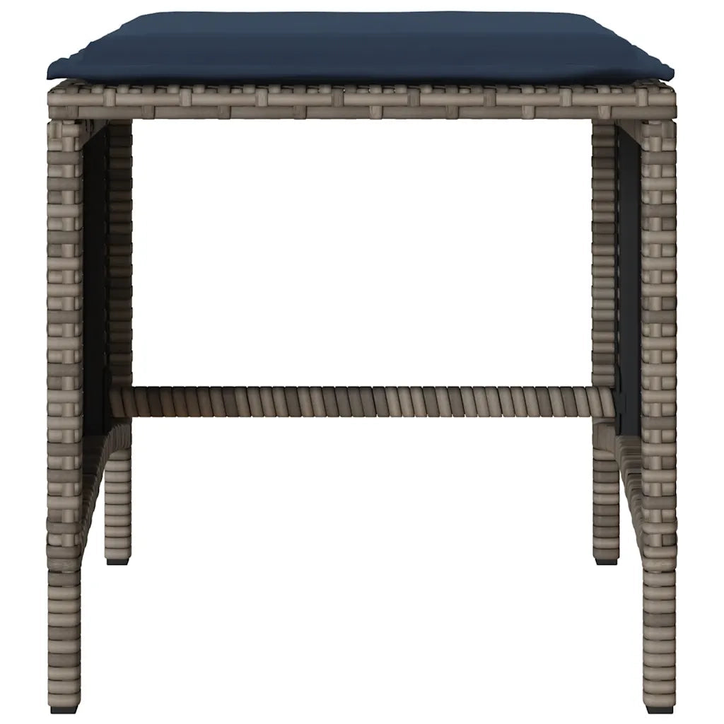 Set Divani da Giardino 4 pz con Cuscini in Polyrattan Grigio 366365