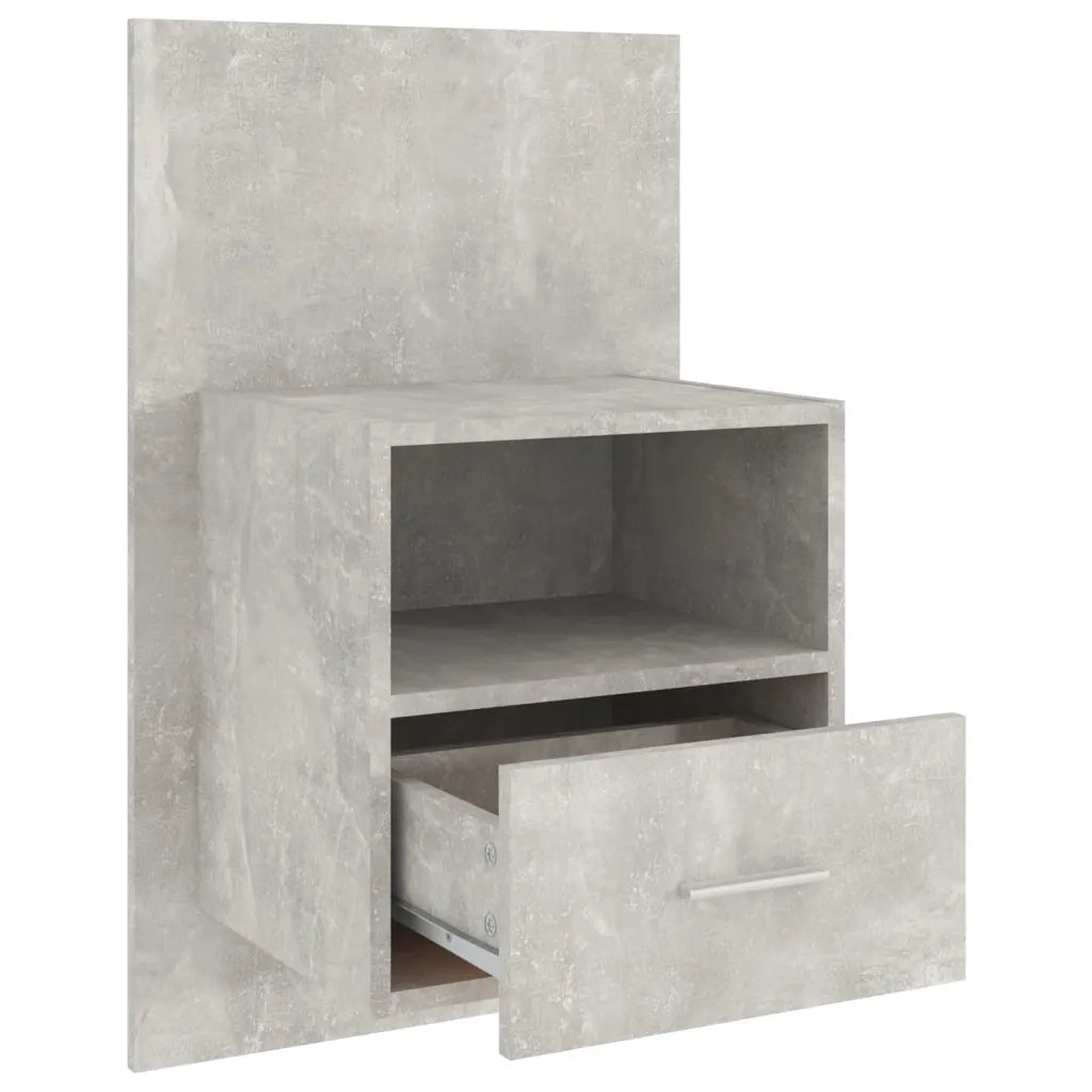 Comodini a Muro 2 pz Grigio Cemento 811016