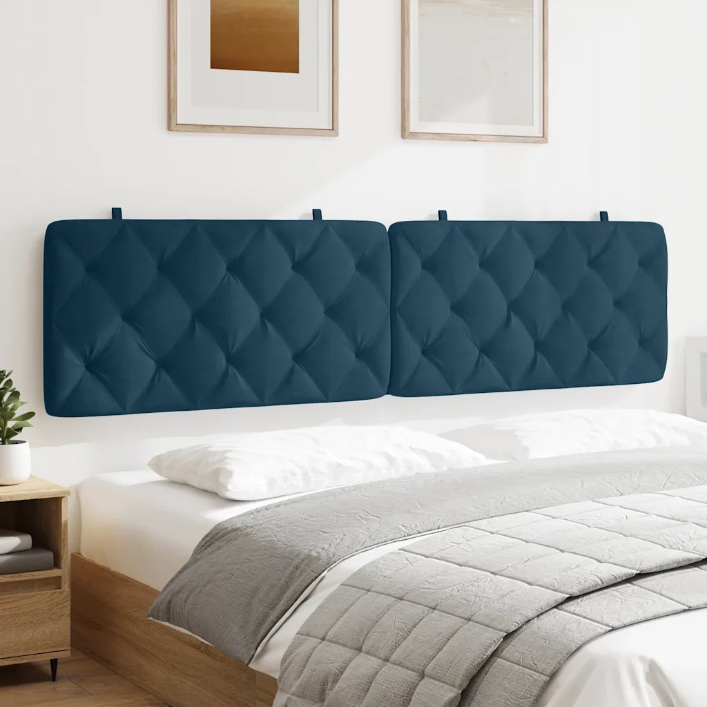 Cuscino Testiera Blu 200 cm in Velluto 374751