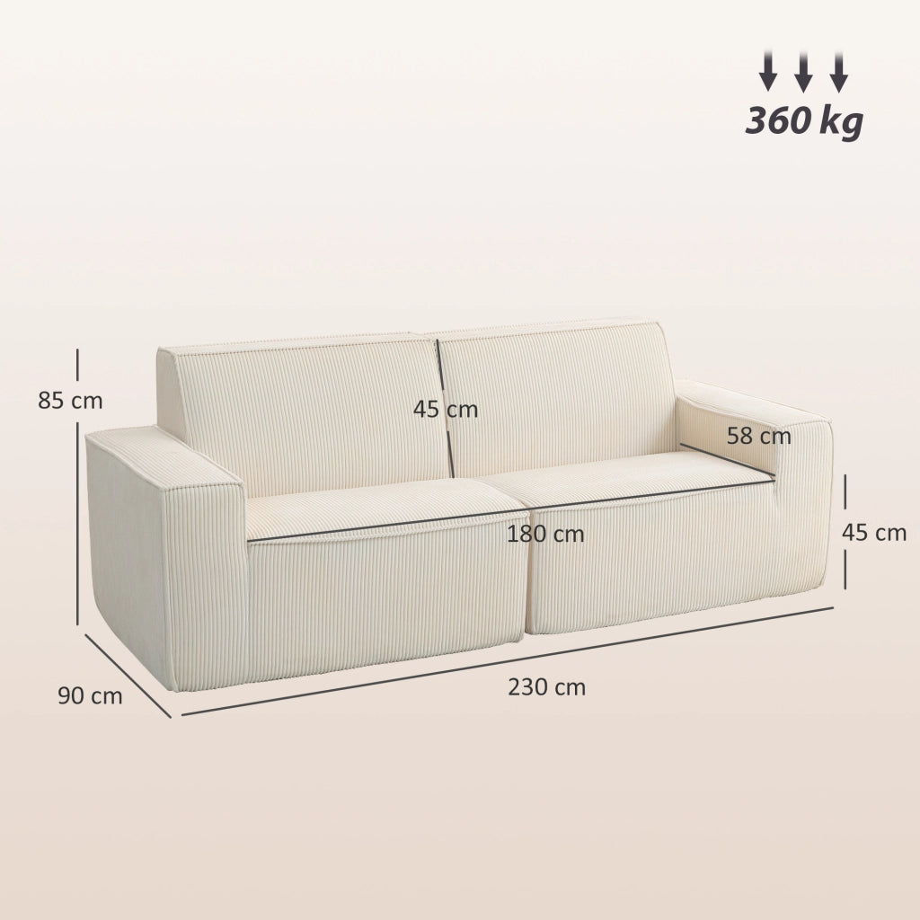 Divano 3 posti in velluto 230 cm ¨C Xylo ¨C beige