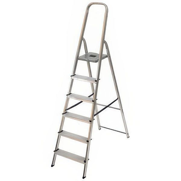 Scala Domestica in Alluminio Easy-Dom a 6 Gradini con Pedana in Acciaio Verniciato