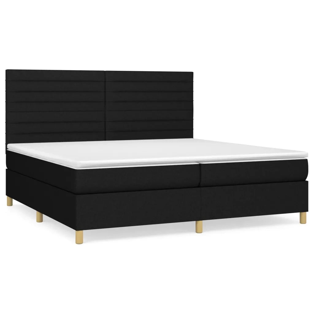 Giroletto a Molle con Materasso Nero 200x200 cm in Tessuto 3142443