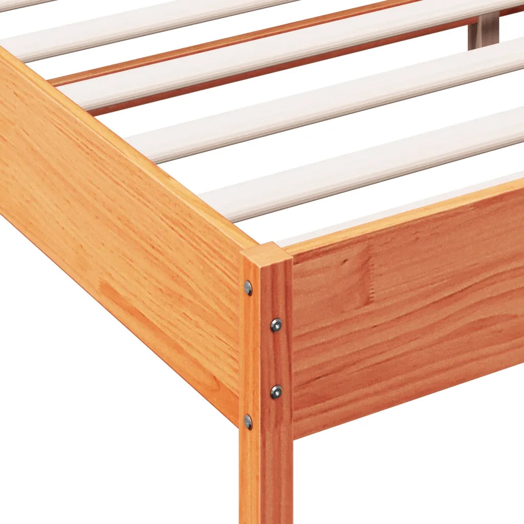 Letto da camera | Letto senza Materasso Marrone Cera 135x190 cm in Legno di Pino