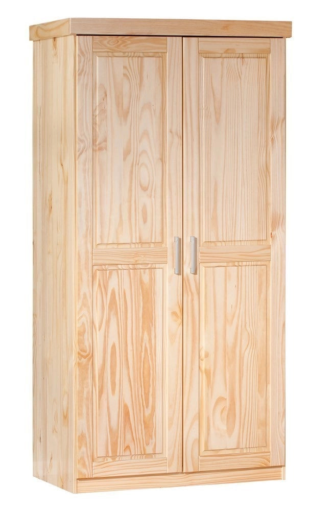 ARMADIO LEON 2 ANTE 95x55x190H PINO MASSELLO FINITURA NATURALE INTER LINK
