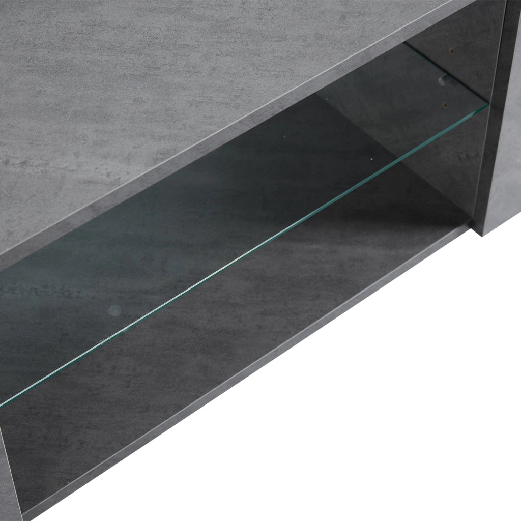 Mobile TV bianco e grigio 180 cm con illuminazione LED
