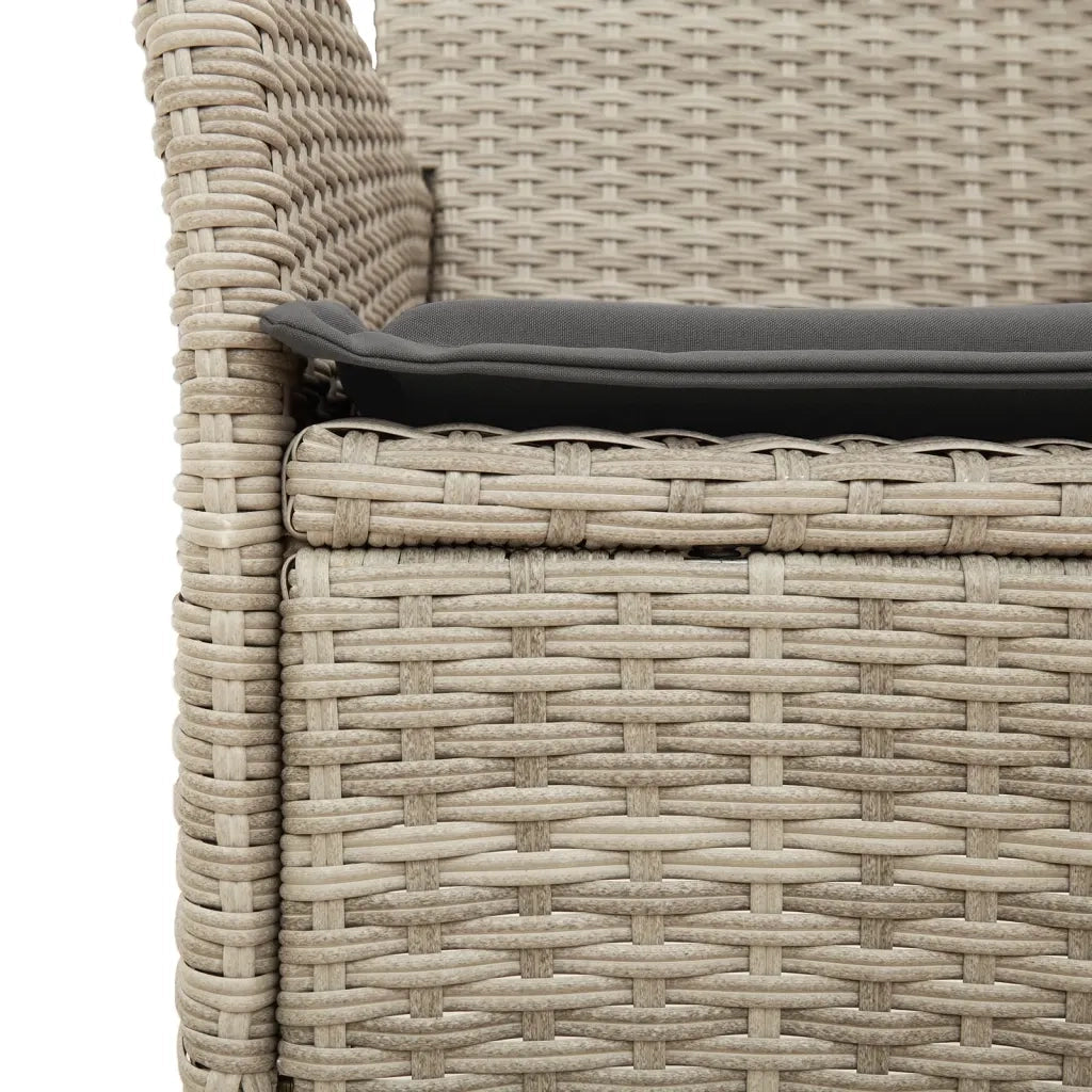 Set Pranzo da Giardino 5pz | Set Salotto da Giardino con Cuscini Polyrattan e Vetro