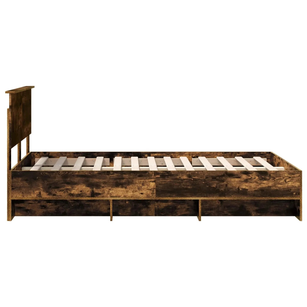 Letto matrimoniale | Letto per adulti | Struttura del letto Rovere fum¨¦ 120 x 123 cm Legno multistrato