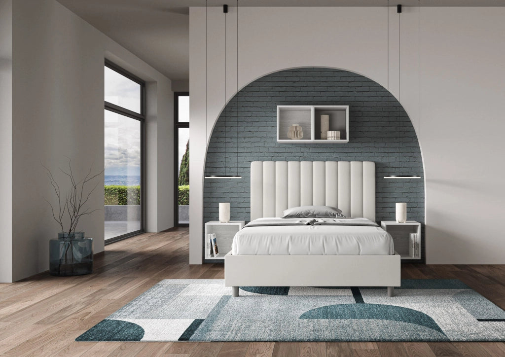 Letto 1 Piazza e Mezzo 120x200 cm Senza Rete Agueda Bianco