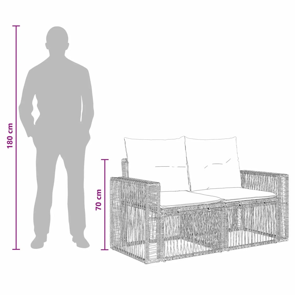 Set Divano da Giardino 7 pz Grigio e Grigio Scuro polyrattan 3435089