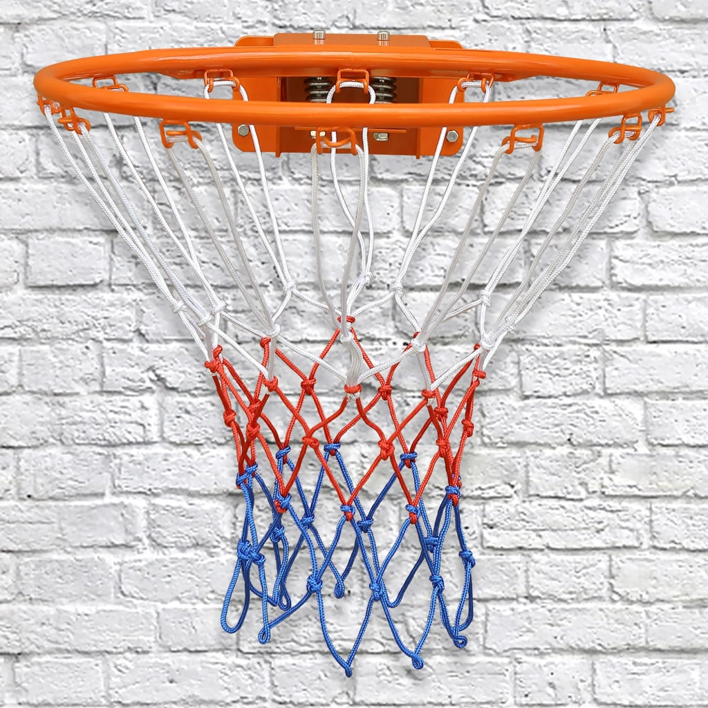 Cerchio ruota sostituibile 45 cm, design a doppia molla, rivestimento resistente alle intemperie, con rete, arancione, montaggio a parete