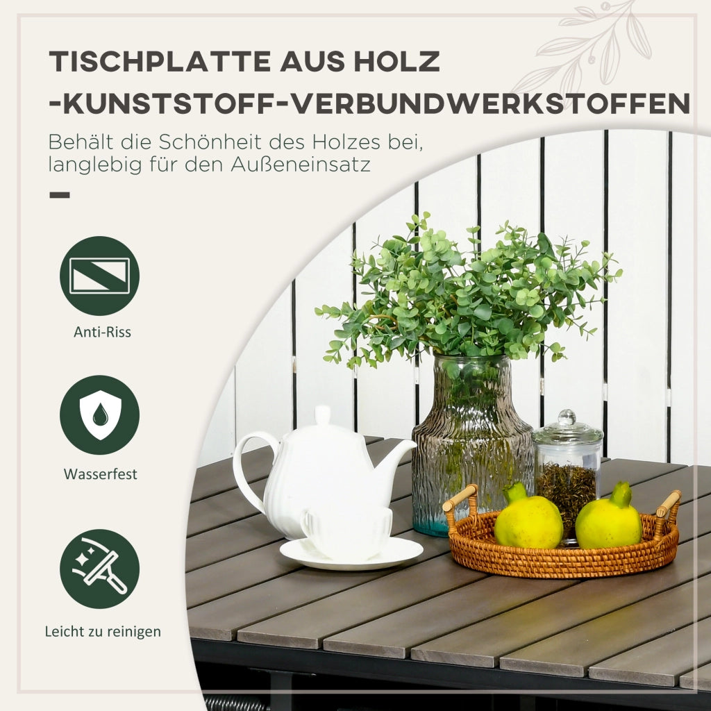 Set da giardino 5 pezzi in polyrattan con tavolo quadrato 110x110 cm e 4 sedie imbottite