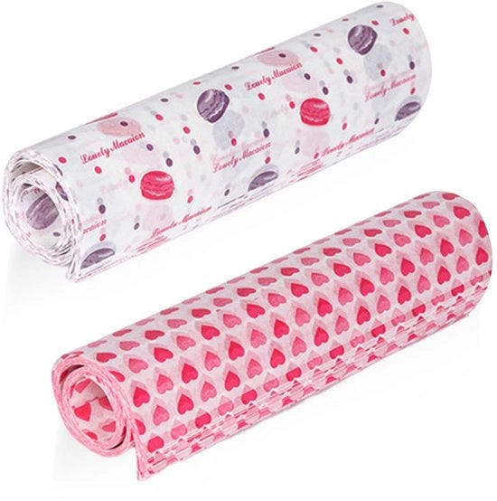 Papel di carta per alimenti 100 fogli - Impermeabile - Oliostatico - Macaron/Hartvormig - 25 x 21,5 cm - Carta per alimenti