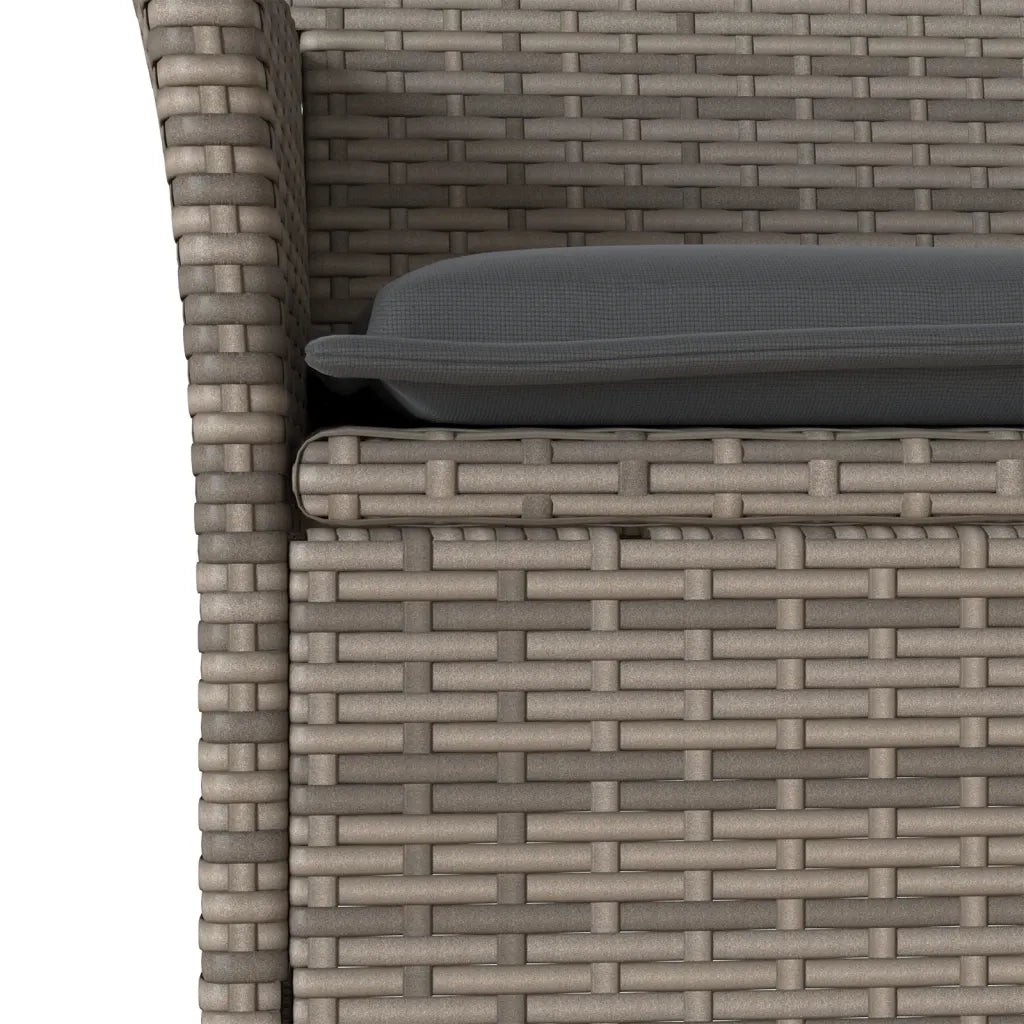 Sedie da Giardino con Cuscini 2 pz | Sedie da Esterno Grigie in Polyrattan