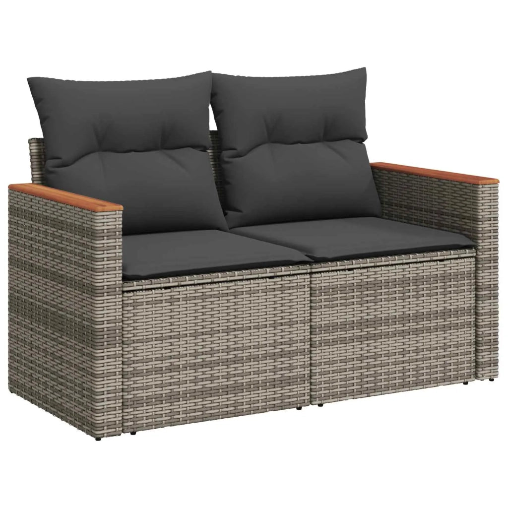 Set Divano da Giardino 9 pcs Grigio polyrattan 3362928