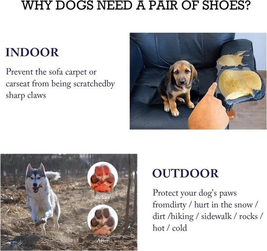 Calzature per cani con striscia riflettente e suola antiscivolo invernali estivi per passeggiare all'interno all'esterno su superfici dure - Protezioni per zampe