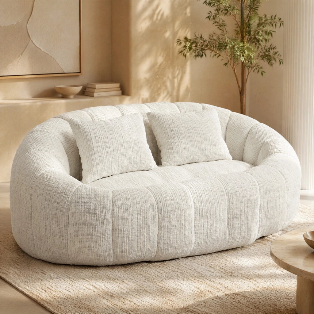 DIVANO SACCO 150x95x63 cm Chenille Beige a 2 posti