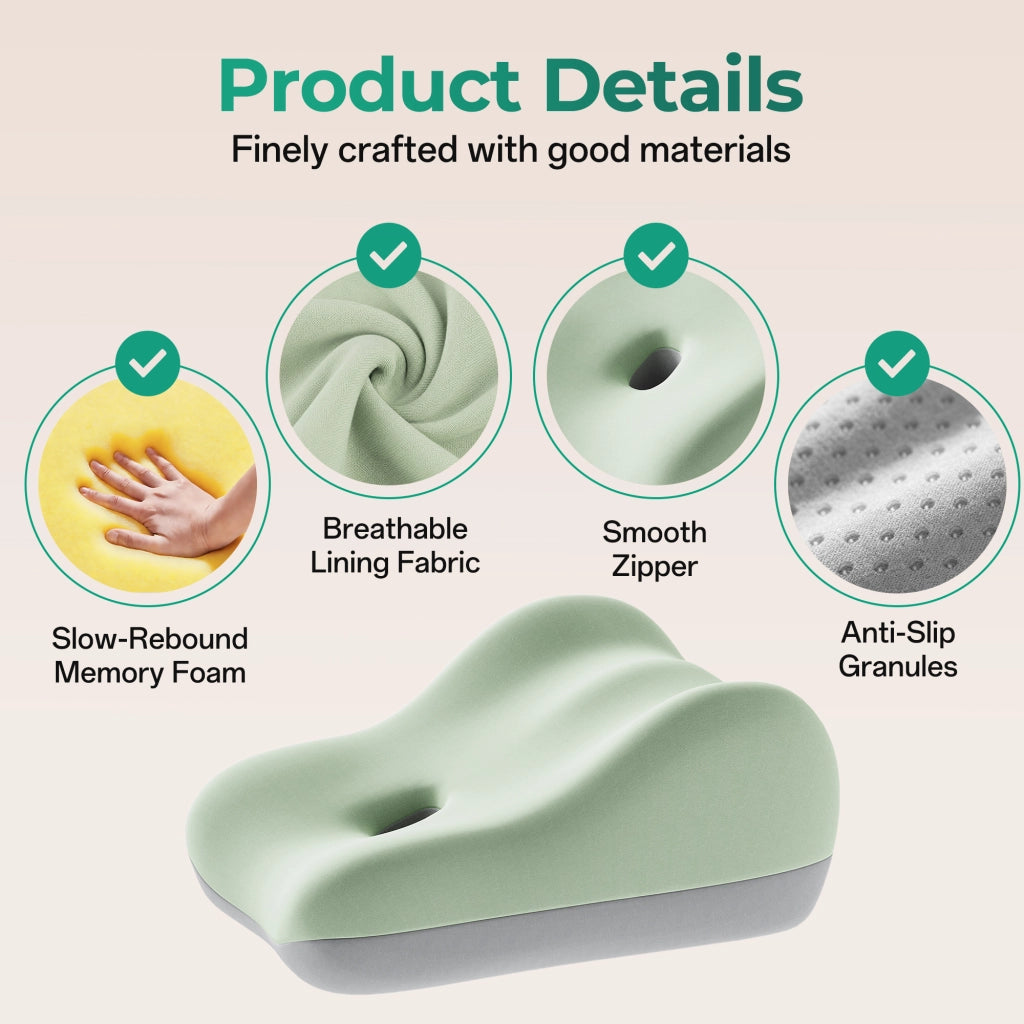 Cuscino per Coppie Intimo ¨C Minimal ¨C Grigio Verde Memory Foam