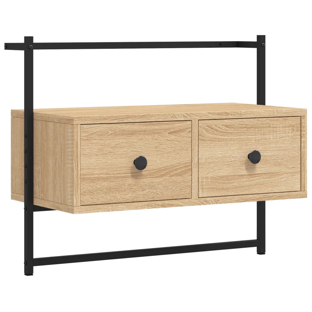 Mobile TV a Muro-Mobile per TV a parete Rovere Sonoma 60,5x30x51 cm Legno Multistrato