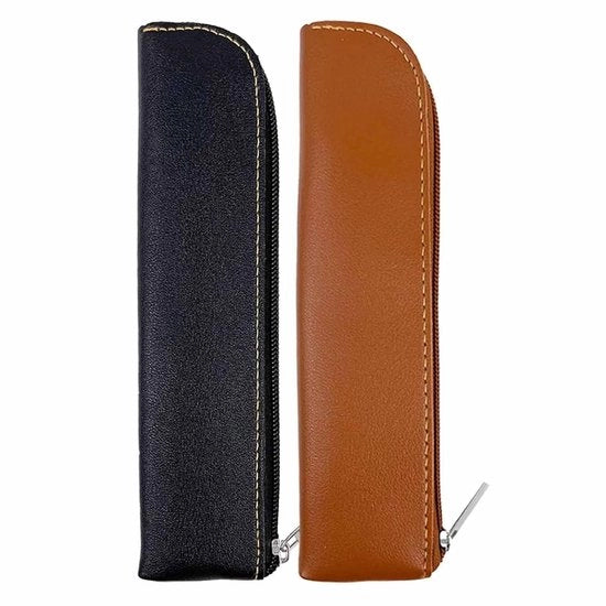 Etui in Pelle - Chiusura a Rit - Disegno Stilistico - Soluzione di Organizzazione Multifunzionale - Portatile