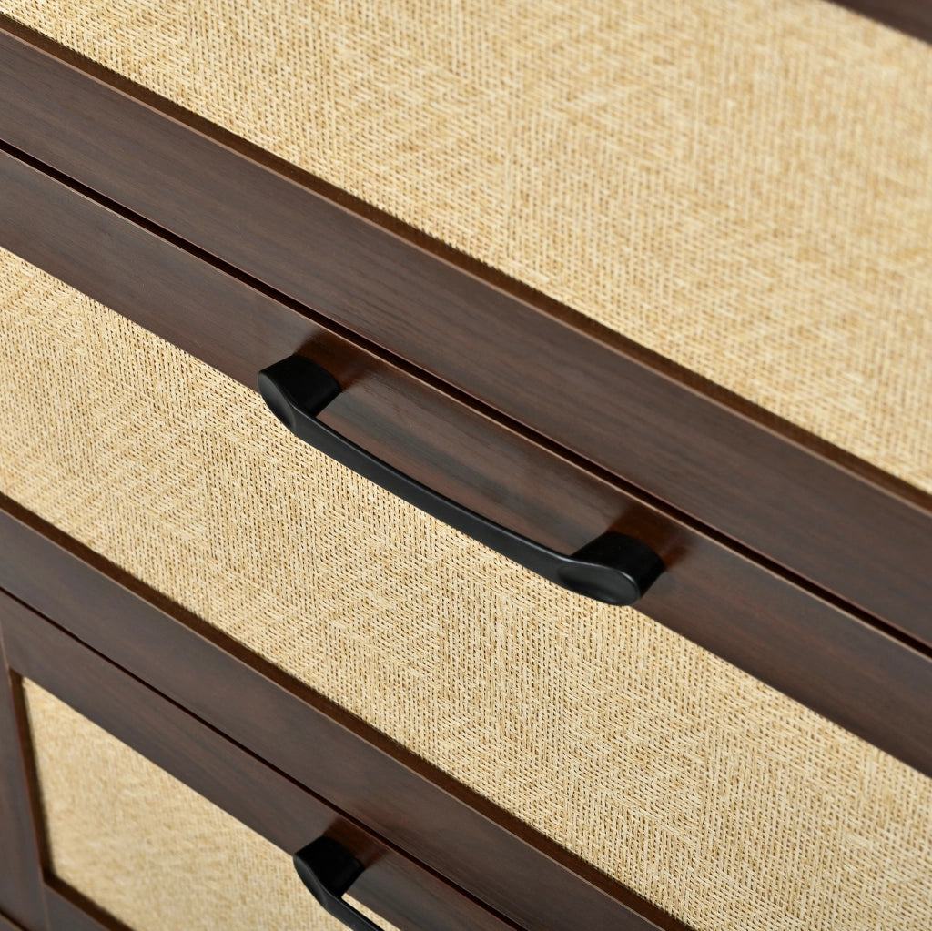 Sideboard 120x40x82 cm in MDF color noce con 2 ante, 3 cassetti e ripiani regolabili