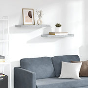 Scaffali a Parete 2 pz Grigio Cemento 60x23,5x3,8 cm in MDF 326598