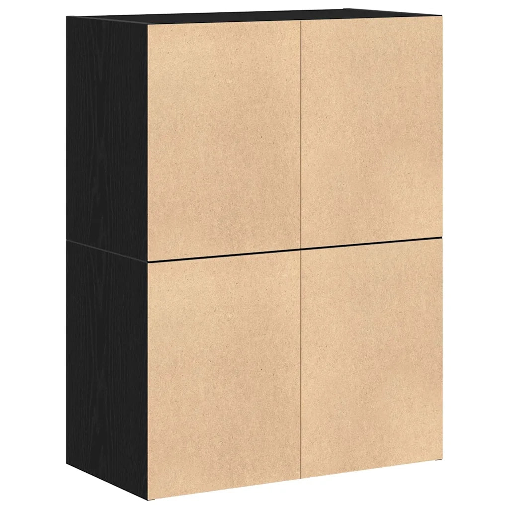 Armadi con 2 Cassetti 2 pz Rovere Nero 60x31x40 cm Truciolato 858824