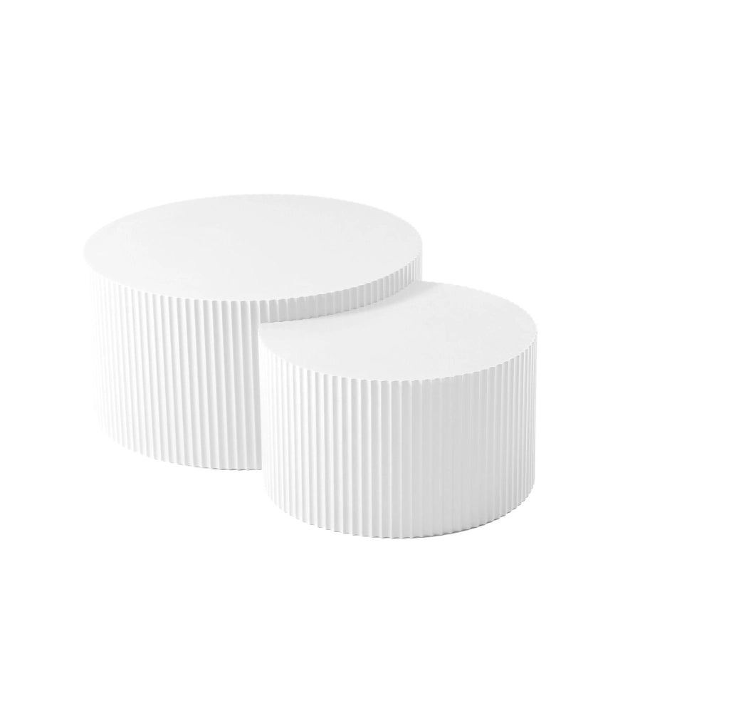 Set di 2 tavolini da caff¨¨ ?60/40 cm a incastro in MDF bianco