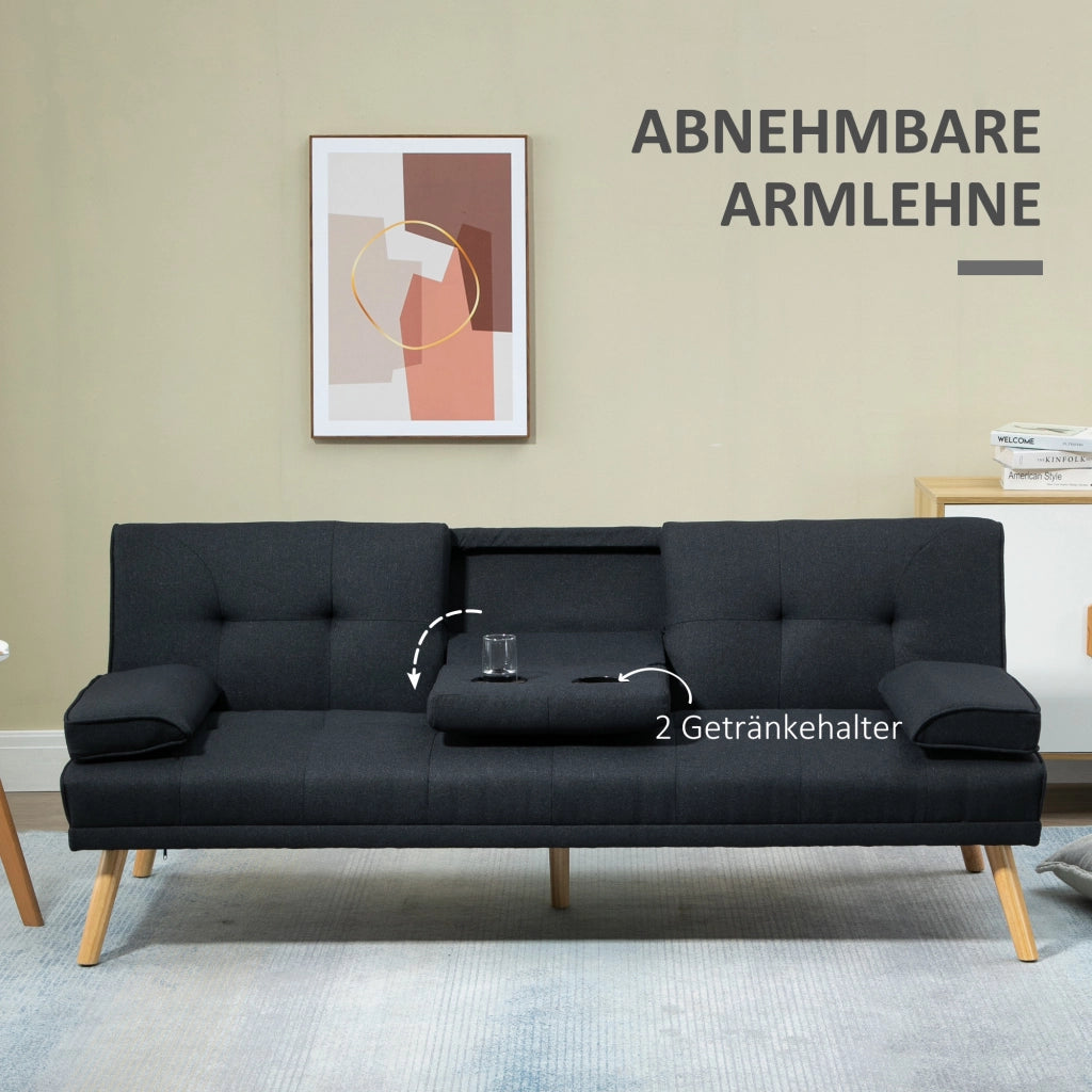 Divano letto ¨C Minimal ¨C 181x77x78 cm, nero