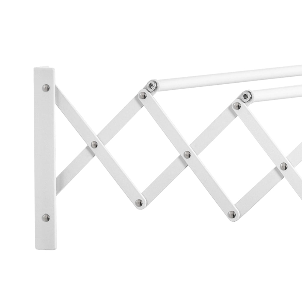 Stendino da parete 57,5 cm salvaspazio per interni ed esterni in metallo bianco, 63,5 x 60 x 20 cm