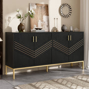 Buffet - Xylo - 4porte MDF nero/oro regolabile