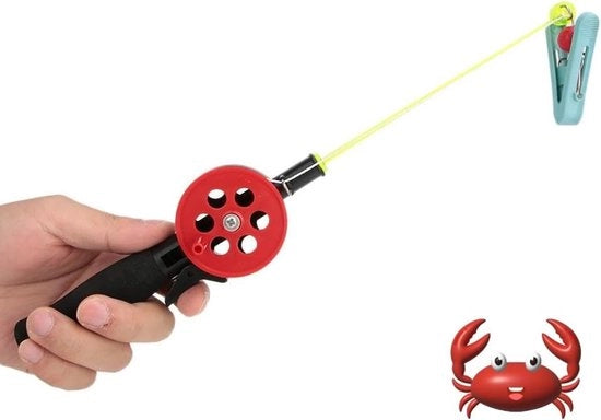 Set per bambini per pescare con fune in ABS di 2-4,5 m - Kraken con fune in nylon con clip per gamberi - Attrezzatura per bambini per la pesca - Vari colori