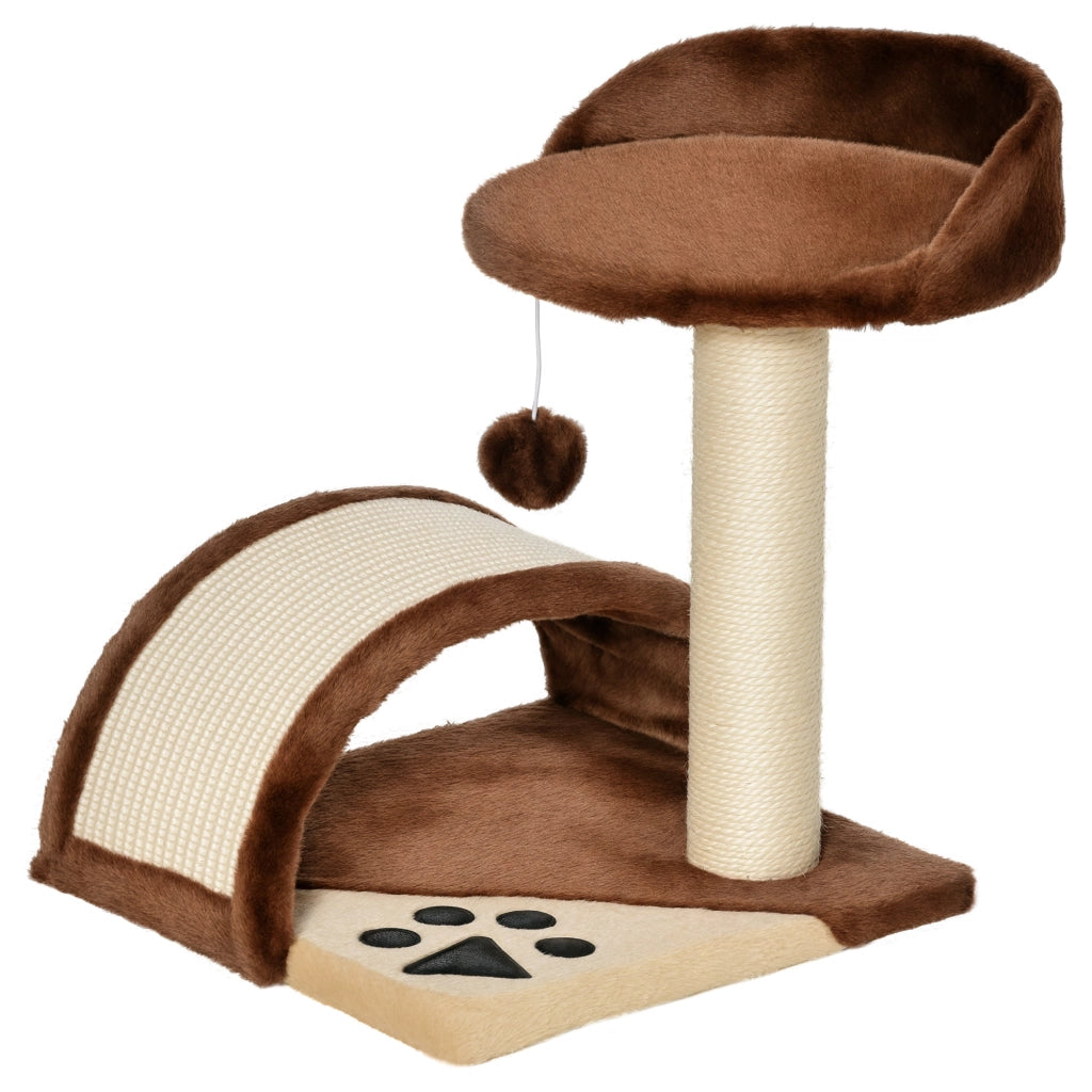 EasyComfort Albero Tiragraffi per Gatti per Gioco e Relax 36x36x44 cm Marrone