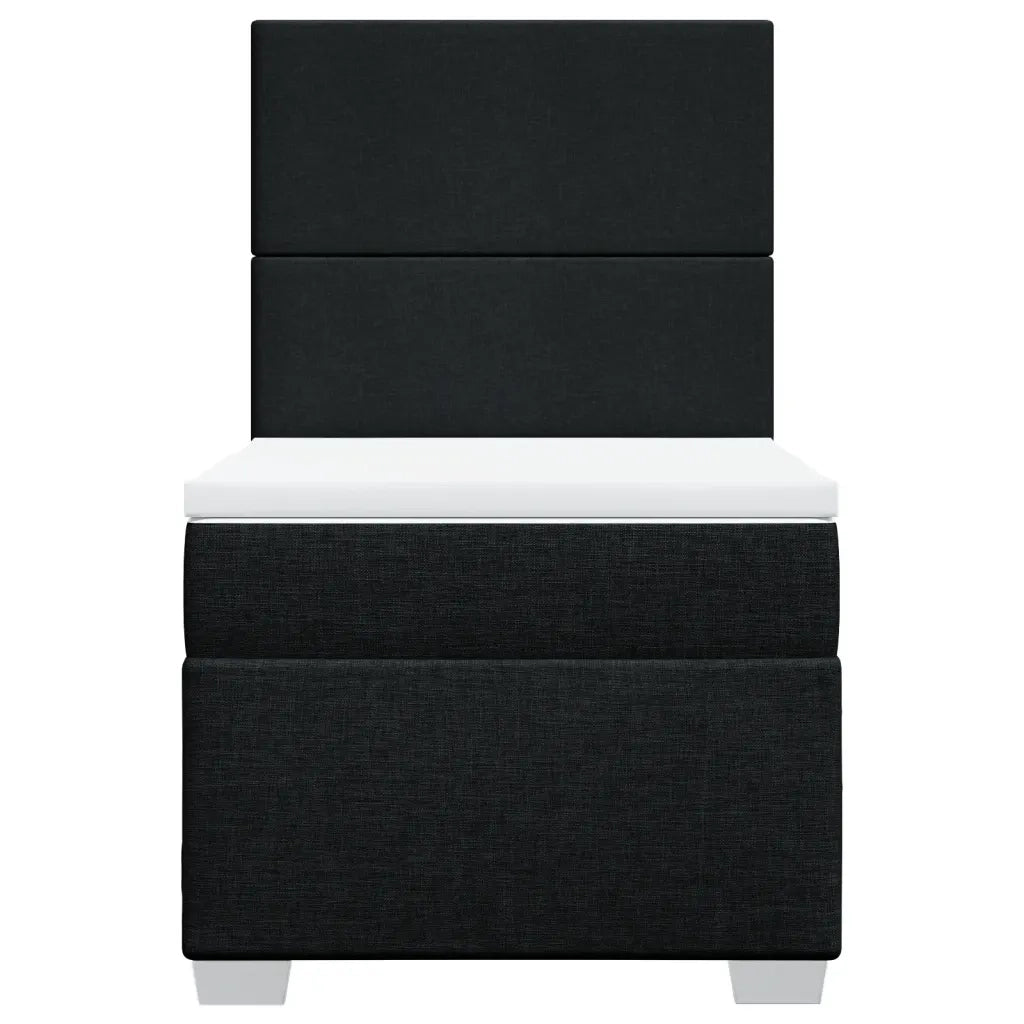 Giroletto a Molle con Materasso Nero 100x200 cm in Tessuto
