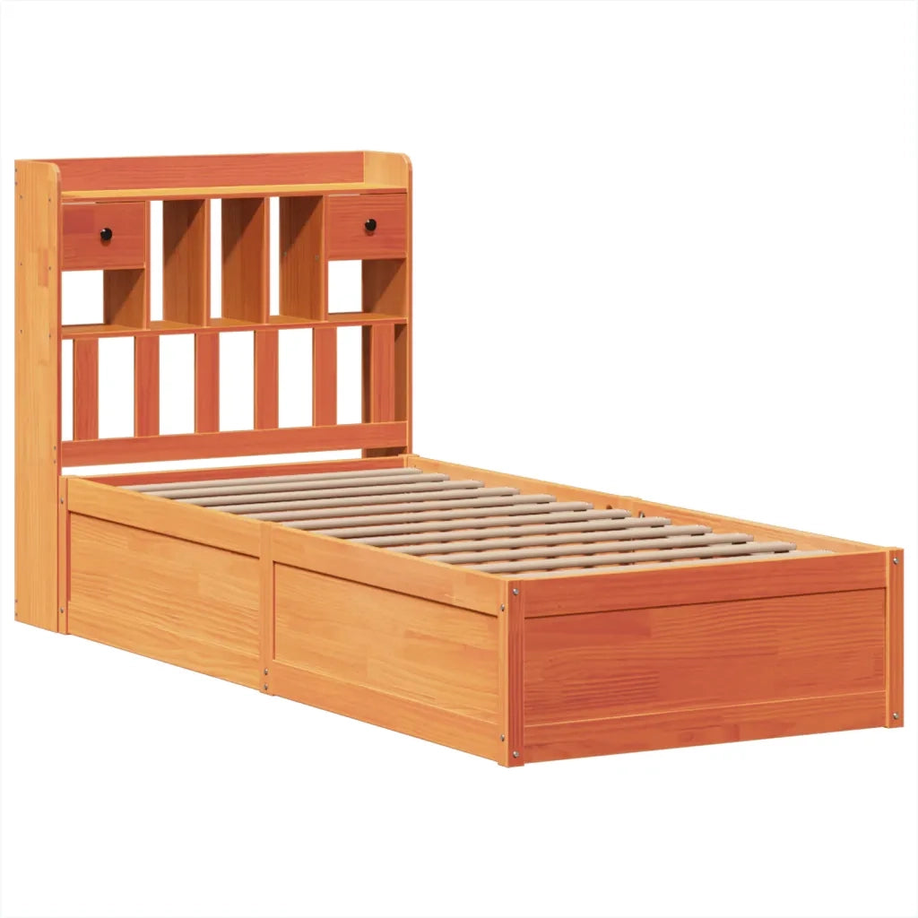 Giroletto senza Materasso Marrone Cera 100x200 cm Legno di Pino 3323502