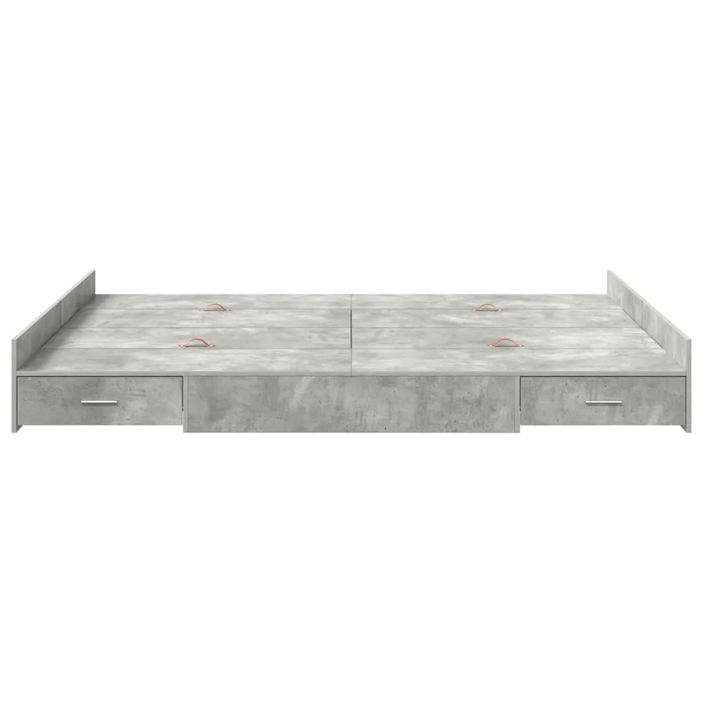 Struttura letto con contenitore Grigio cemento 135 x 190 cm 3335320
