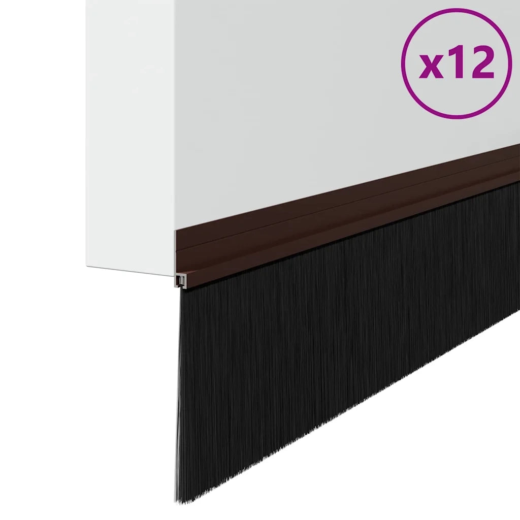 Spazzole per porte autoadesive 12 pz Marrone 100 cm CFW8177822