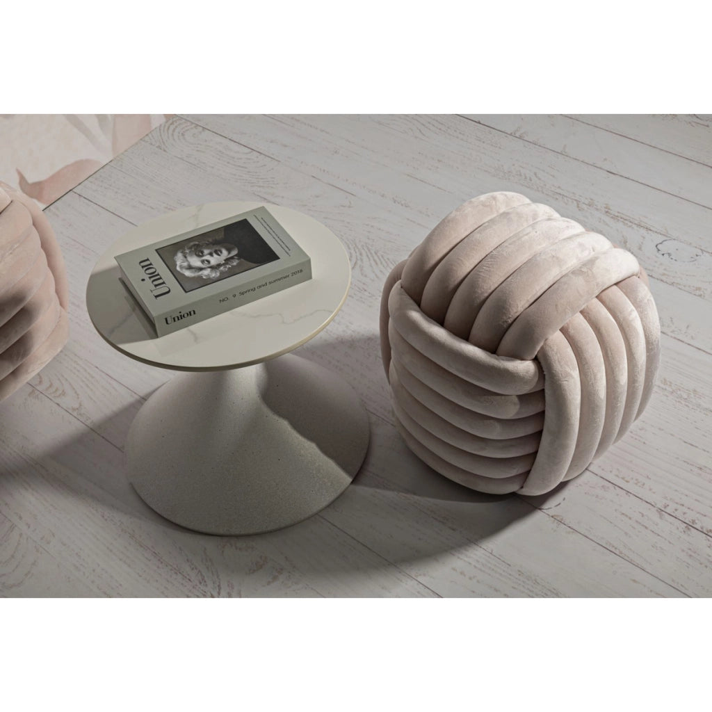 Pouf Gomitolo 5, Rosa, Cotone, 45x45x45 cm