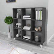 Libreria 'Svedala' Scaffale da Terra con 9 Scomparti Aperti a Forma di Cubo Mobile Espositore - Antracite [en.casa]