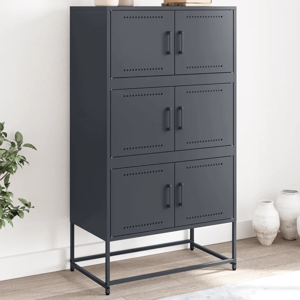 Credenza | Madia | Buffet da pranzo | Armadio da pranzo Antracite 68,5x38,5x123,5 cm in Acciaio