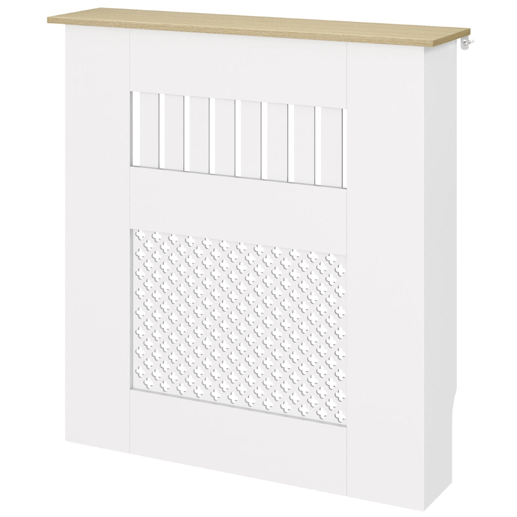 Copriradiatore in Legno Bianco con Ripiano Superiore Mobile Copritermosifone Moderno per Casa 78 x 19 x 81 cm