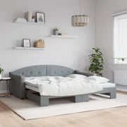 Divano Letto con Letto Estraibile Grigio Chiaro 90x190 Tessuto 3197540